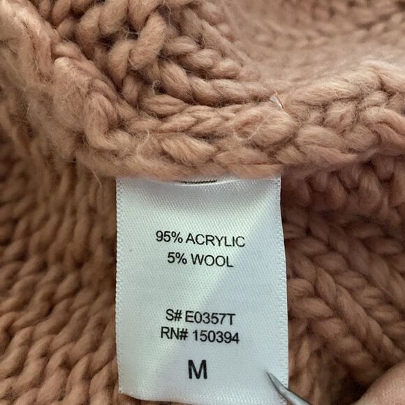 Ecru Lab Women’s Size M Blush Pink Long Sleeve Off The Shoulder Knit Sweater - Picture 6 of 8